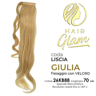 Coda Hair Glam Giulia C/Velcro Fibra Revolution 26Kb88 70Cm