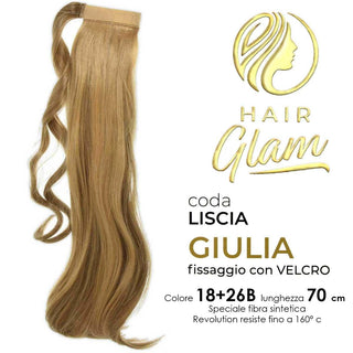Coda Hair Glam Giulia C/Velcro Fibra Revolution 18+26B 70Cm