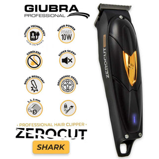 Giubra Máquina de cortar cabelo Zerocut Shark Cor Preto 