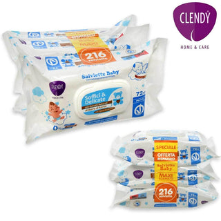 Clendy Salviette Imb. Baby Burro Di Karite 3 Confezioni X 72 Pezzi