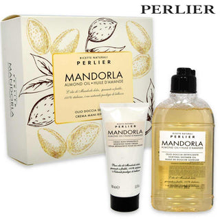 Perlier cofanetto olio doccia setificante & crema mani mandorla