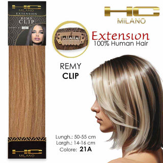 Hc Milano Capelli Naturali 3 Clip 1 Striscia Remy Largh.14-16Cm Lungh.55Cm Col.24A