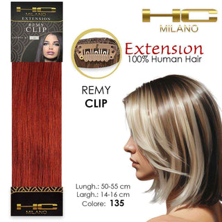 Hc Milano Capelli Naturali 3 Clip 1 Striscia Remy Largh.14-16Cm Lungh.55Cm Col.135