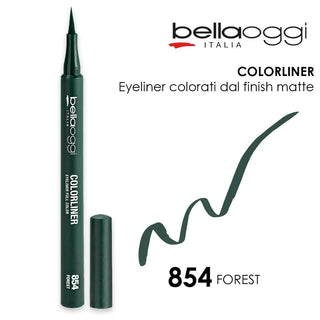 Bella Oggi Colorliner Eyeliner Colorato Finish Matte 854 Forest — Eyeliner