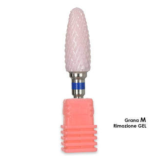 Melcap Broca de Cerâmica Rosa Forma Tubarão Grão M Para Remoção de Gel 