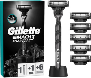 Gillette Maszynka Mach3 Charcoal + 6 wkładów — Maszynka do golenia