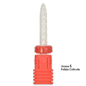 Melcap Punta Fresa Ceramica Forma Spillo Grana S Per Pulizia Cuticole — Punta fresa per unghie