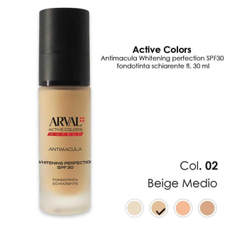 ARVAL ANTIMACULA - Whitening perfection SPF30 n. 02 - beige medio fondotinta schiarente fl 30ml