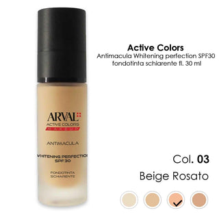 Arval Antimacula - Whitening Perfection Spf30 N. 03 - Beige Rosato Fondotinta Schiarente Fl 30Ml