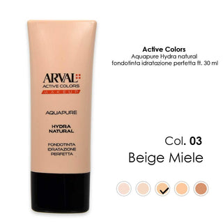 Arval Aquapure - Hydra-Natural N. 03 - Beige Miele Fondotinta Idratazione Perfetta Ft 30Ml
