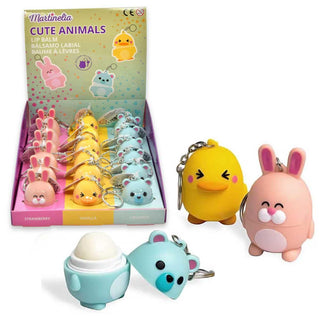 Portachiavi Con Balsamo Per Le Labbra A Forma Di Animali Del Mondo Martinelia