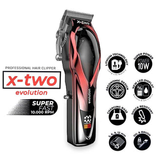 Giubra Máquina de cortar cabelo G-Lux Two Evolution Vermelha Cabeça Fixa Aço 440 Japonês 