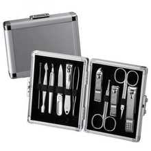Conjunto de manicure Three-Seven estojo prateado - 11 ferramentas