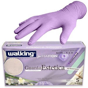 Walking For Hairon Violet Glitter Nitrile Viola Taglia S — Guanto Estetica