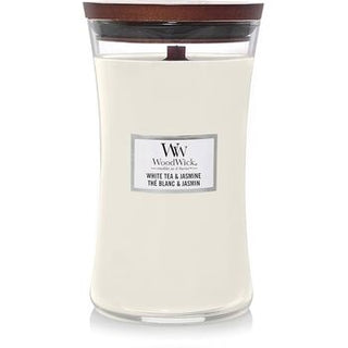 Woodwick Vaso White Tea & Jasmine (Tè bianco e gelsomino) - Candela profumata 275 g