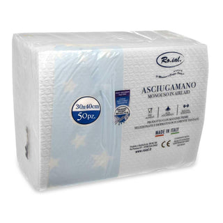 Roial Asciugamano Carta Secco Goffrata 50 Pezzi 30 X 40 Cm 5 Stelle