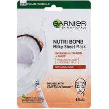 Garnier Skin Naturals Milky Tissue - Маска для лица с кокосовым молоком для сухой кожи - 32,0 г