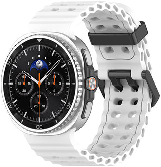 4Wrist Cinturino Sportivo In Silicone Per Samsung Galaxy Watch8 - Bianco