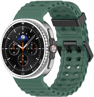 4Wrist Cinturino Sportivo In Silicone Per Samsung Galaxy Watch8 - Verde Scuro