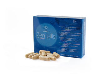 500 cosmetics Zen Pills, L-Triptofano, Magnesio Stearato, Luppolo, Passiflora, L-Teanina, Vitamina B6 e Vitamina B1, Controllo di ansia e stress, Capsule, 30 capsule