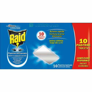 Raid Piastrine Antizanzare 10 Pz — Repellente zanzare