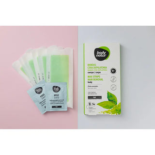 Body Natur Strisce di cera per il corpo al tè Matcha 16 unità — Strisce depilatorie