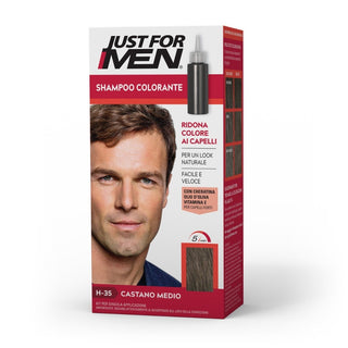 Just for men Shampoo Colorante Castano Medio — Shampoo colorante