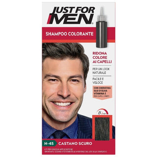 Just for men Shampoo Colorante Castano Scuro — Shampoo colorante