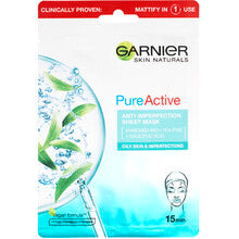Garnier Skin Naturals Pure Active - Увлажняющая тканевая маска против пятен, обогащенная чайным деревом и салициловой кислотой - 23,0 г