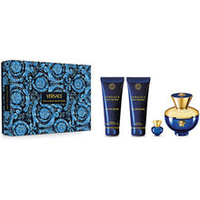 Versace Dylan Blue da donna cofanetto premium regalo EDP 100 ml, lozione corpo 100 ml, gel doccia 100 ml e miniatura EDP 5 ml 100 ml