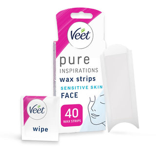 Veet Strisce depilatorie Pure Viso Sensitive Skin 40 Unità — Strisce depilatorie