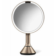 Simplehuman Dual Light 20 cm Roségold (Edelstahl) - Wiederaufladbarer Spiegel mit Touch-Steuerung der Lichtintensität
