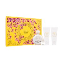 Versace Eros da donna scatola kit regalo EDP 100 ml, EDP in miniatura 5 ml, gel doccia 100 ml e lozione corpo 100 ml 100 ml
