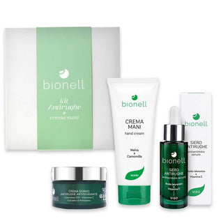 Bionell Kit Antirughe Crema Viso 75 Ml + Siero 30 Ml + Crema Mani 100 Ml