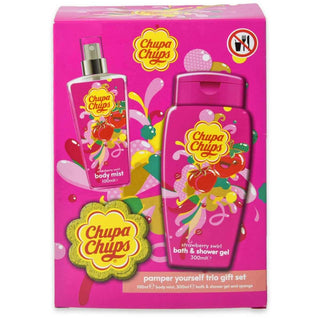 Chupa Chups B.Schiuma Fragola 300 Ml + Acqua Profumata Fragola 100 Ml + Spugna
