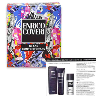Enrico Coveri Cofanetto Black Contemporary Gel Doccia 300 Ml + Deo 150 Ml