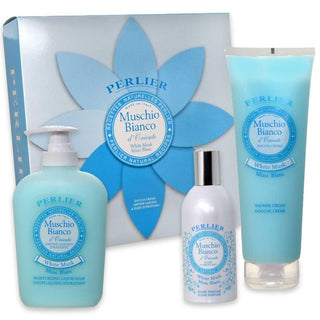 Perlier Cofanetto Muschio Bianco Elisir 100 Ml + Sap.Liquido 300 Ml + Doccia 250 Ml