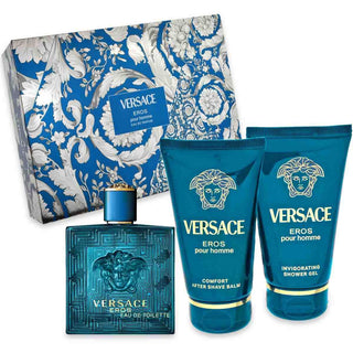 Versace Eros Edt 50 Ml + Gel Doccia 50 Ml + Balsamo Dopobarba 50 Ml