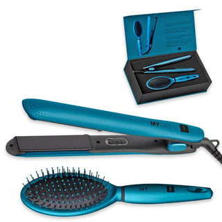 Labor Mygift Kit Piastra Professionale + Spazzola In Colore Ottanio