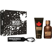Dárková sada Dsquared2 Wood pro muže Edt 100 ml, sprchový gel 100 ml a klíčenka
