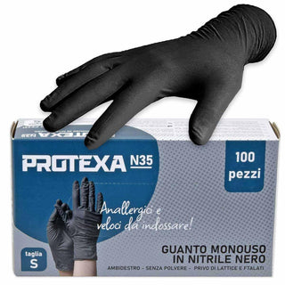 Accessori Guanti in nitrile 3,5 gr 100 pz nero senza polvere s