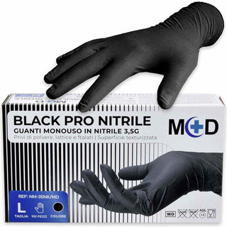Accessori Guanti in nitrile 3,5 gr 100 pz nero senza polvere l