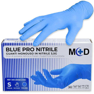 Accessori Guanti in nitrile 3,5 gr 100 pz blue senza polvere s