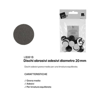 Labor dischi abrasivi adesivi grana media diametro 20mm conf. 50 pz