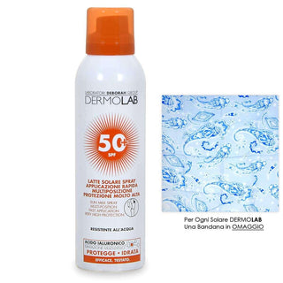 Dermolab latte solare spray protezione alta spf 50+ resistente all'acqua 150 ml