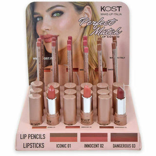 Display lip combo perfect match kost 01 (18 rossetti+3 tst+18 matite labbra)