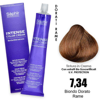 Saphir Intense crema colorante - 7.34 biondo dorato rame