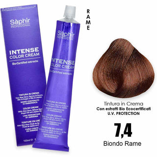 Saphir Intense crema colorante - 7.4 biondo rame