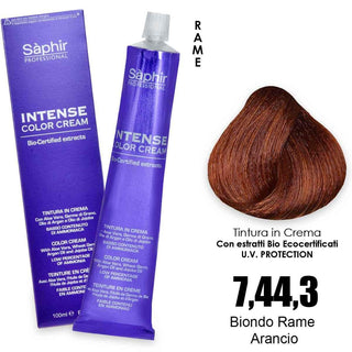 Saphir Intense crema colorante - 7.44.3 biondo rame arancio