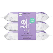 Naif Baby & Kids Aloe Vera Lotion Wipes) 3 x Healing Wet Wipes with 54 pcs